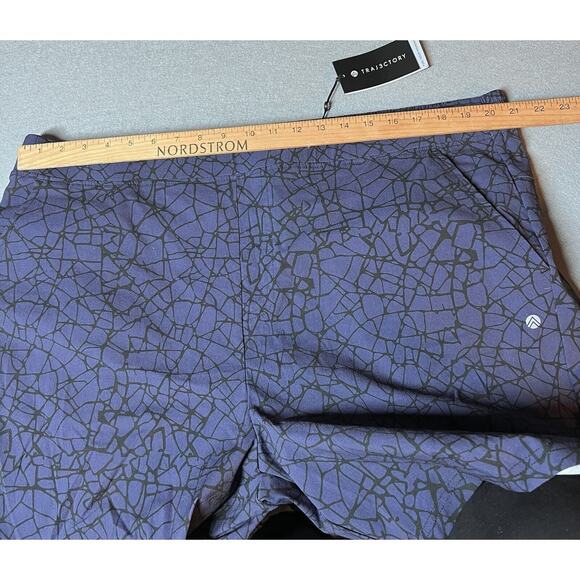 Traj3ctory Athletic Shorts Men XXL Blue Black Web Print Zip Pocket P7-24 Wicking - Picture 8 of 12